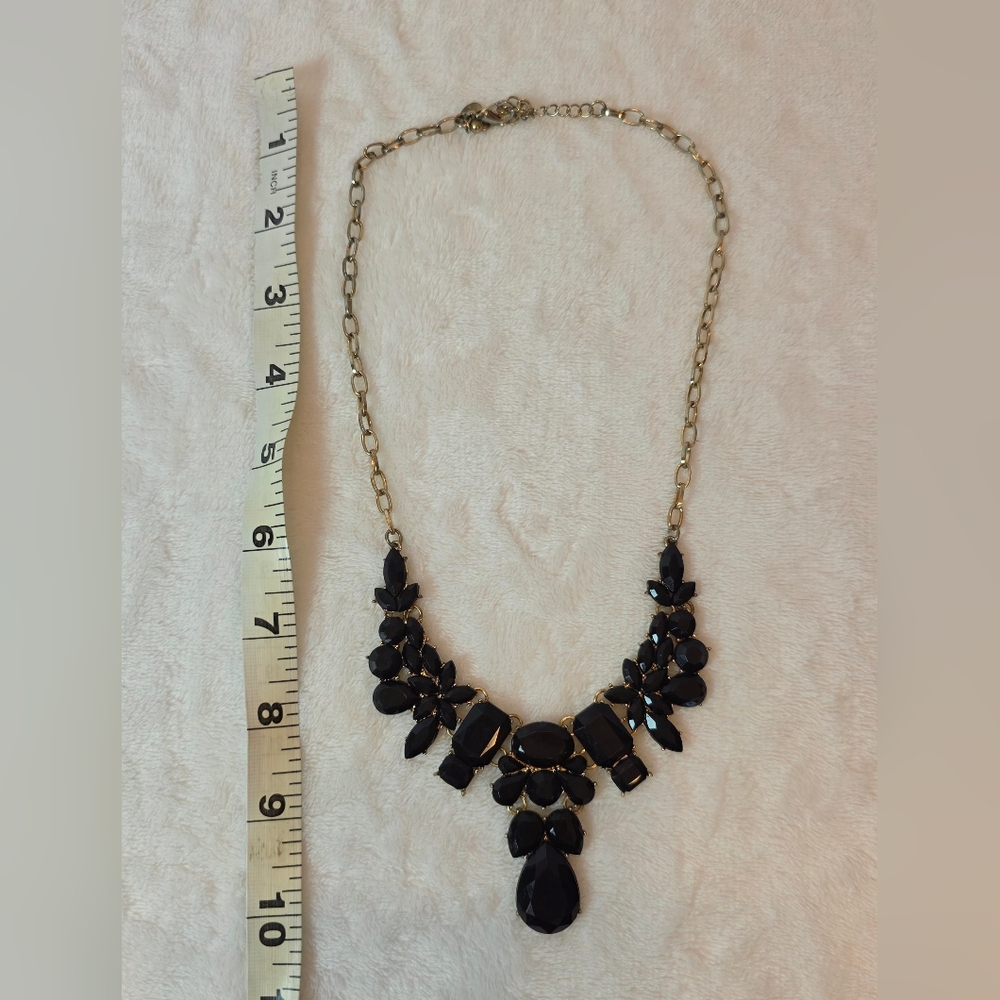 Statement Necklace Bundle Lot Rhinestone Gold Bla… - image 4